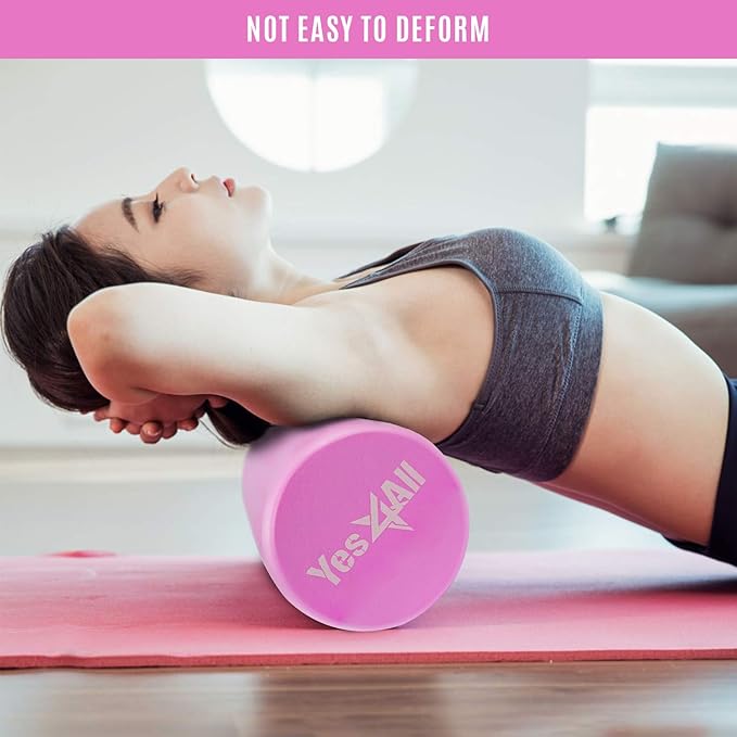 Yes4All EVA Firm Foam Rollers for Yoga & Pilates, Available in 12, 18, 24, 36 inch, Yoga Roller for Massage, Stretching, Core Strengthening