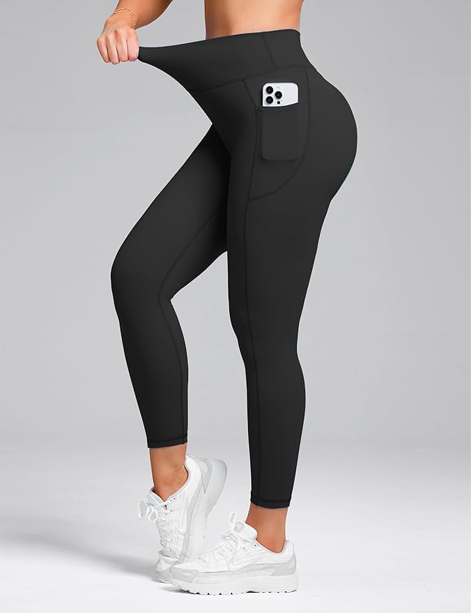 Unthewe Naked-Feel No Front Seam Leggings for Women - High Waisted Buttery Soft Workout Yoga Pants 25"