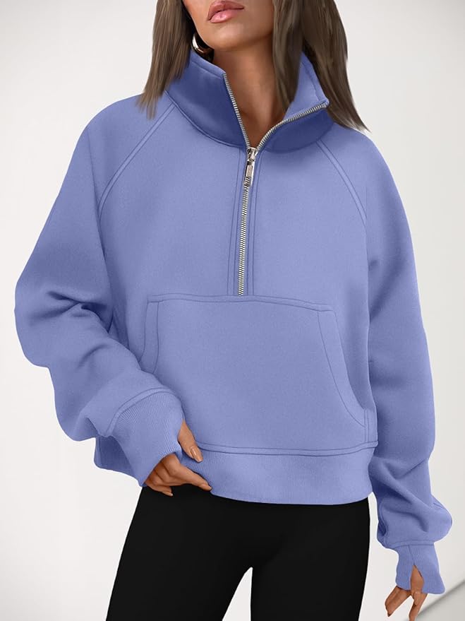 AUTOMET Womens Sweatshirts Half Zip Cropped Pullover Fleece Quarter Zipper Hoodies 2026 Fall Fashion Outfits Clothes
