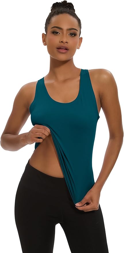 Dalavch 5 Pack Women's Workout Racerback Tank Tops Crop Spandex Yoga Athletic Running Gym Sports Tops for Women