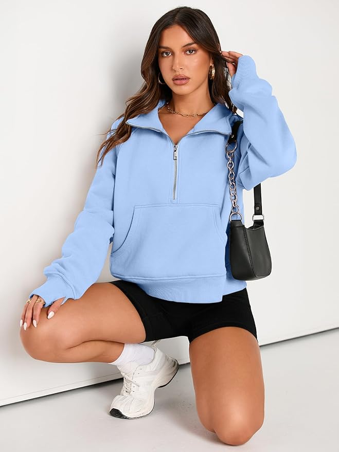 AUTOMET Womens Sweatshirts Half Zip Cropped Pullover Fleece Quarter Zipper Hoodies 2026 Fall Fashion Outfits Clothes