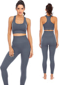 Workout Sets for Women 2 Piece High Waisted Seamless Leggings with Padded Stretchy Sports Bra Sets Gym Clothes