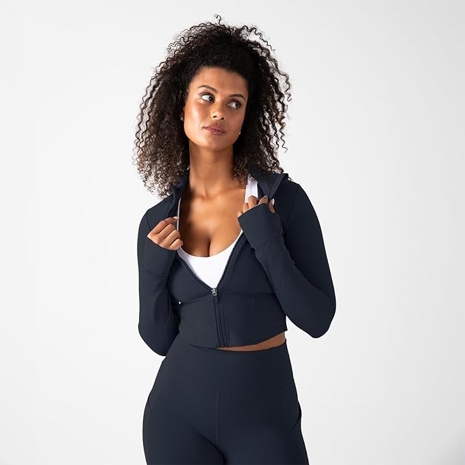 YITTY Active Women's Ultraluxe Full Zip Jacket, Athleisure, 4-Way-Stretch, Thumbholes