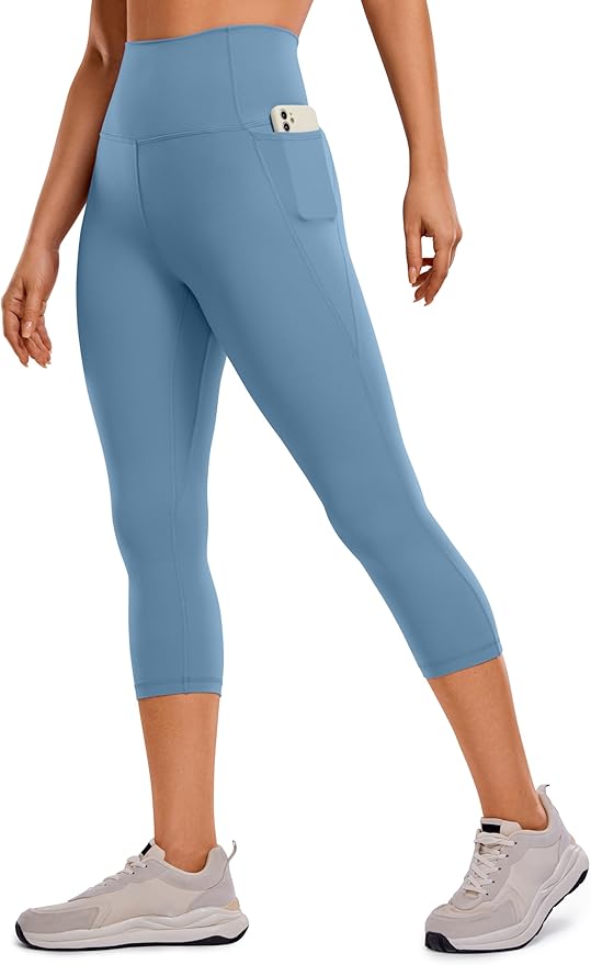 CRZ YOGA Butterluxe Workout Capri Leggings Pockets 21" - High Waisted Gym Athletic Womens Crop Yoga