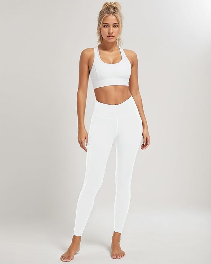 Dimore 4 Pack Workout Leggings for Women with Pockets,High Waisted Tummy Control Yoga Pants for Workout Running