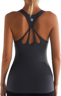 RUNNING GIRL Workout Tank Tops with Built in Bras for Women,Compression Shirt Strappy Back Athletic Yoga Tops