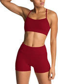 IMEKIS Women's Workout Sets 2 Piece Yoga Outfit High Waisted Biker Shorts Leggings Sports Bra Gym Fitness Clothes Tracksuit