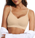 OEAK Womens Wireless Jelly Bras Comfortable Push Up Bra No Underwire Gel Bra Full Support Lift Everyday Seamless Tshirt Bras