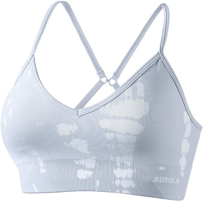 AUROLA Serpent Seamless Sports Bras for Women,Backless Padded Strappy Workout Gym Yoga Crop Tops