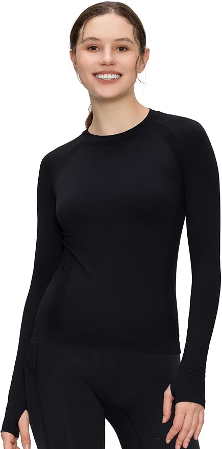 Long Sleeve Workout Tops for Women, Compression Shirt, Sports Running Shirt Breathable Athletic Top Slim Fit