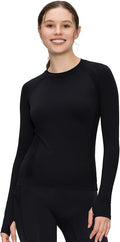 Long Sleeve Workout Tops for Women, Compression Shirt, Sports Running Shirt Breathable Athletic Top Slim Fit