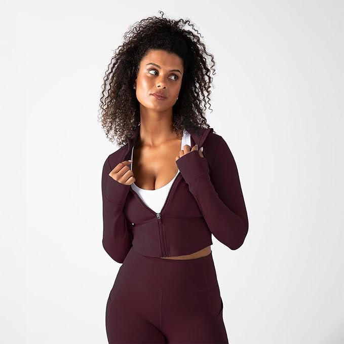 YITTY Active Women's Ultraluxe Full Zip Jacket, Athleisure, 4-Way-Stretch, Thumbholes
