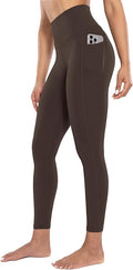 ENERBLOOM Workout Leggings with Pockets for Women High Waist Yoga Pants 25"/28" Cream Soft Lightweight Athletic Gym Tights