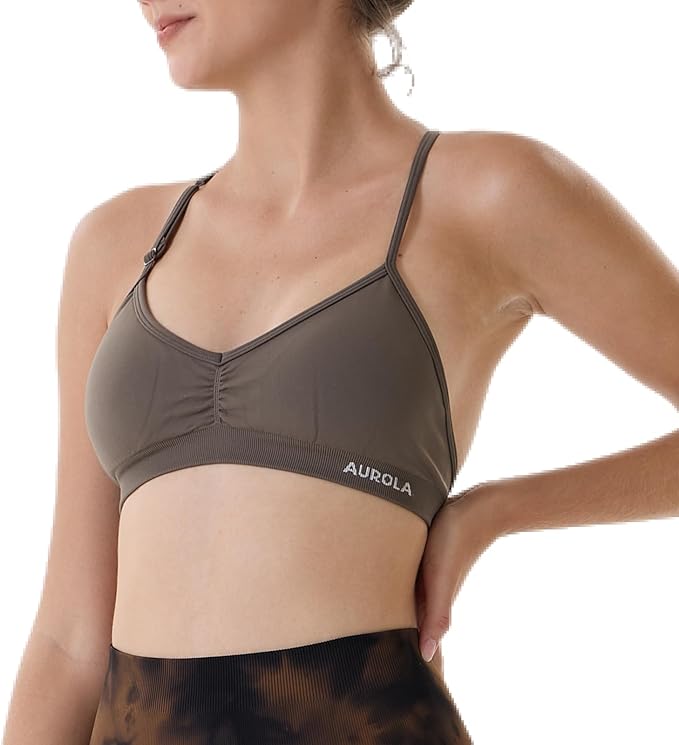 AUROLA Mercury Workout Sports Bras Women Athletic Removable Padded Backless Strapy Minimal Crop Top