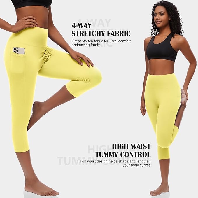 FULLSOFT Buttery Soft Leggings for Women - High Waisted Tummy Control No See Through Workout Yoga Cycling Tights Pants