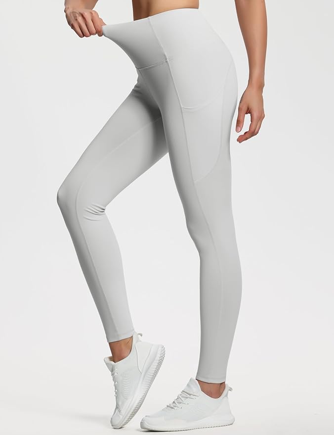 THE GYM PEOPLE Thick High Waist Yoga Pants with Pockets, Tummy Control Workout Running Yoga Leggings for Women