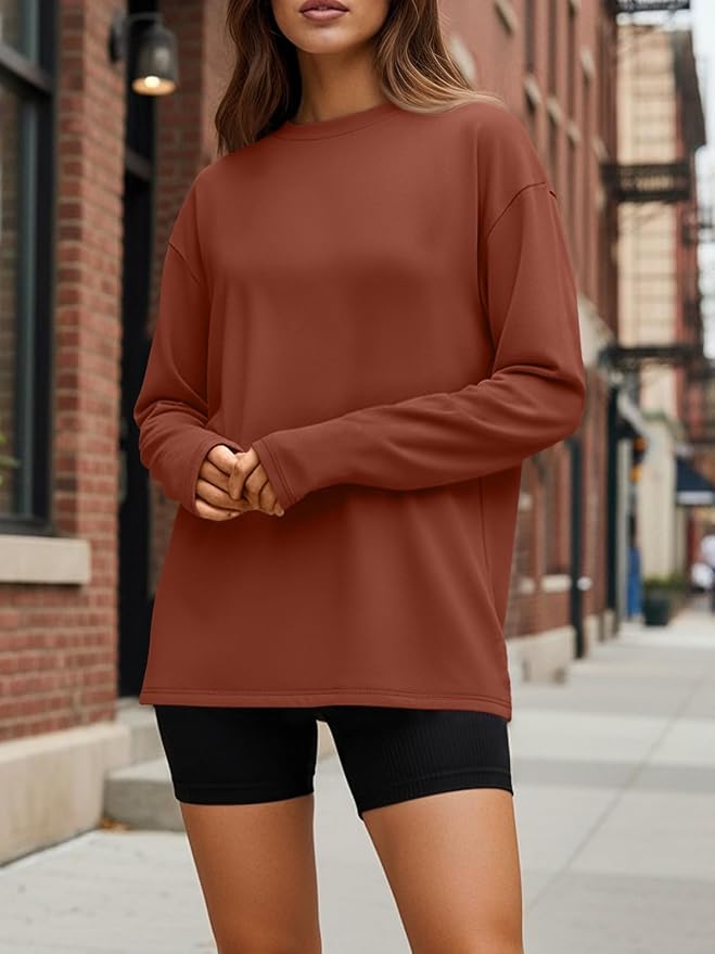 Trendy Queen Womens Spring Tops Oversized Long Sleeve T Shirts 2026 Basic Tee Fall Casual Workout Y2K Clothes