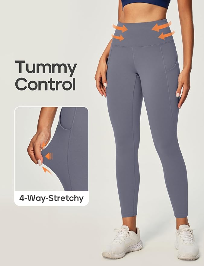 Ewedoos Leggings with Pockets for Women High Waisted Athletic Workout Compression Leggings Tummy Control Yoga Pants Women