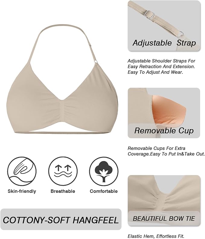 Comper 2 Piece Workout Sets for Women Halter Strappy Sports Bra with Seamless Ribbed Gym Yoga shorts Outfits
