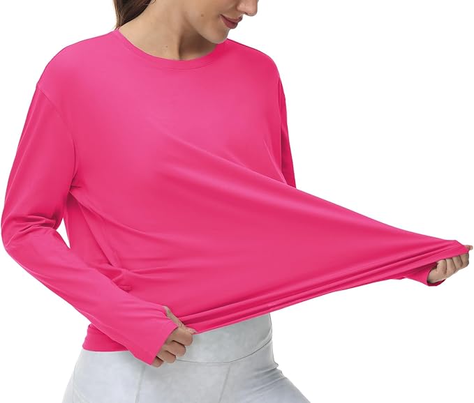 THE GYM PEOPLE Women's Long Sleeve Workout Shirts Back Loose Fit Running Tee Tops with Thumb Hole