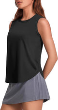 PINSPARK Workout Tank Tops Woman UPF 50+ Yoga Tanks Quick Dry Sleeveless Gym Shirts with Side Slits Loose Fit Athletic Top