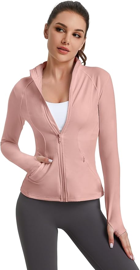 VUTRU Women's Workout Yoga Jacket Full Zip Running Athletic Track Jacket