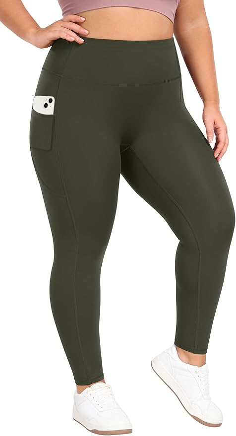 Heathyoga X-6XL Plus Size Leggings for Women with Pockets Tummy Control Plus Size Yoga Pants High Waist Workout Clothes