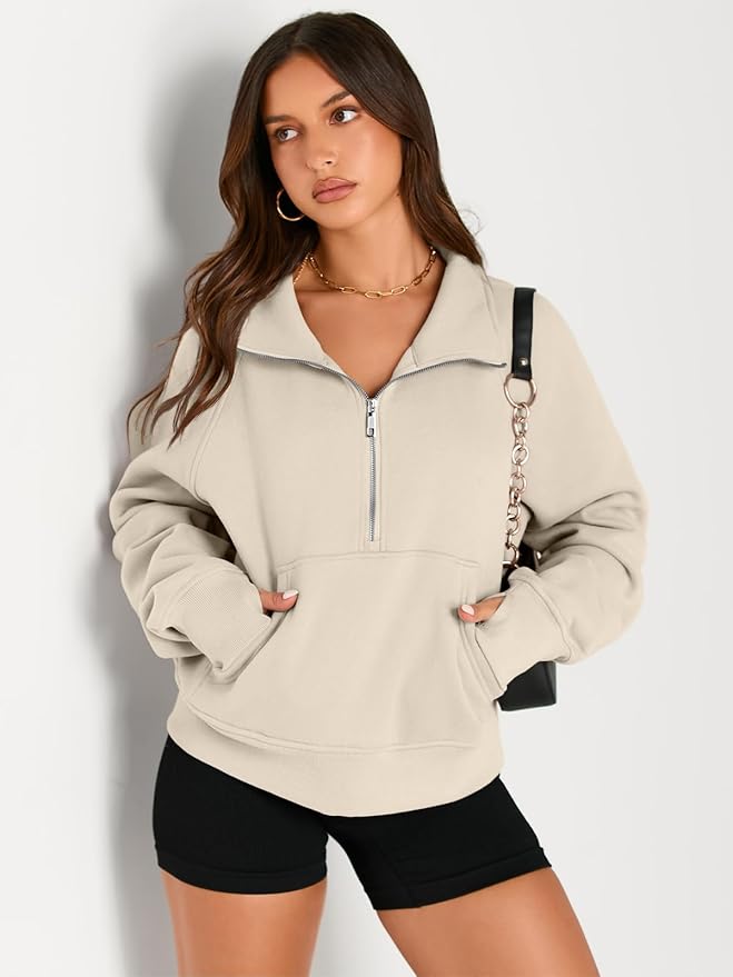 AUTOMET Womens Sweatshirts Half Zip Cropped Pullover Fleece Quarter Zipper Hoodies 2026 Fall Fashion Outfits Clothes