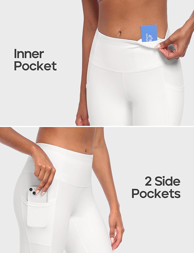 Heathyoga Leggings with Pockets for Women Tummy Control High Waisted Yoga Pants Women Compression Workout Leggings