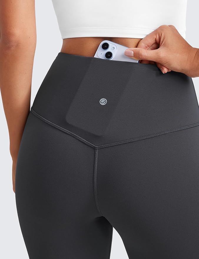 CRZ YOGA Butterluxe Mini Flared Leggings 30"/31.5"/33'' - High Waist Bootcut Casual Lounge Women Yoga Pants with Pocket