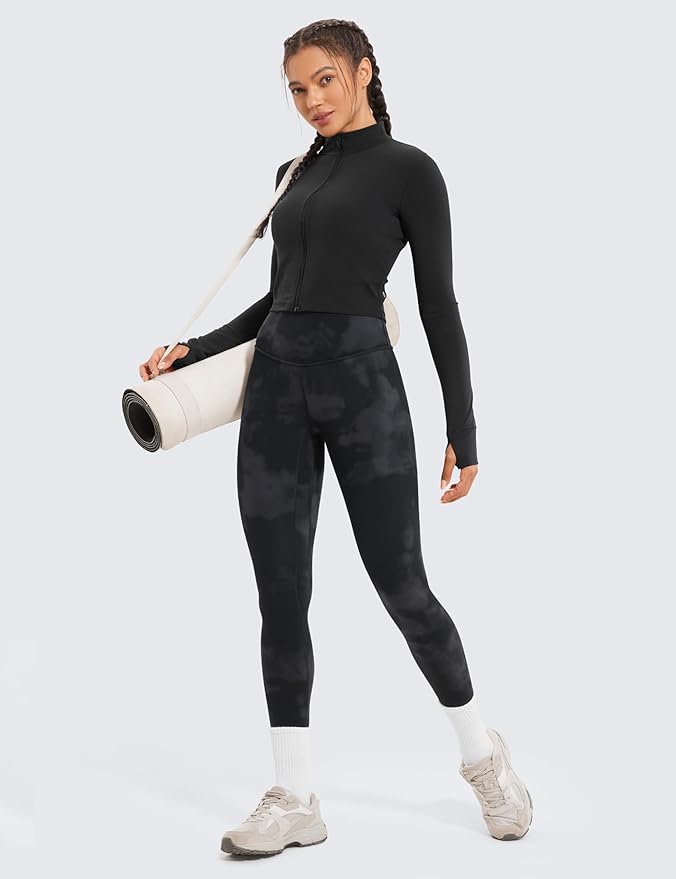CRZ YOGA Brushed Naked Feeling Workout Leggings 25" - High Waisted Gym Compression Tummy Control Womens Yoga Pants