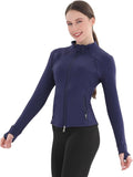 Women's Thermal Yoga Jacket - Thick Warm Full Zip Long Sleeve for Running Gym, Fleece Lined for Cold Weather Winter