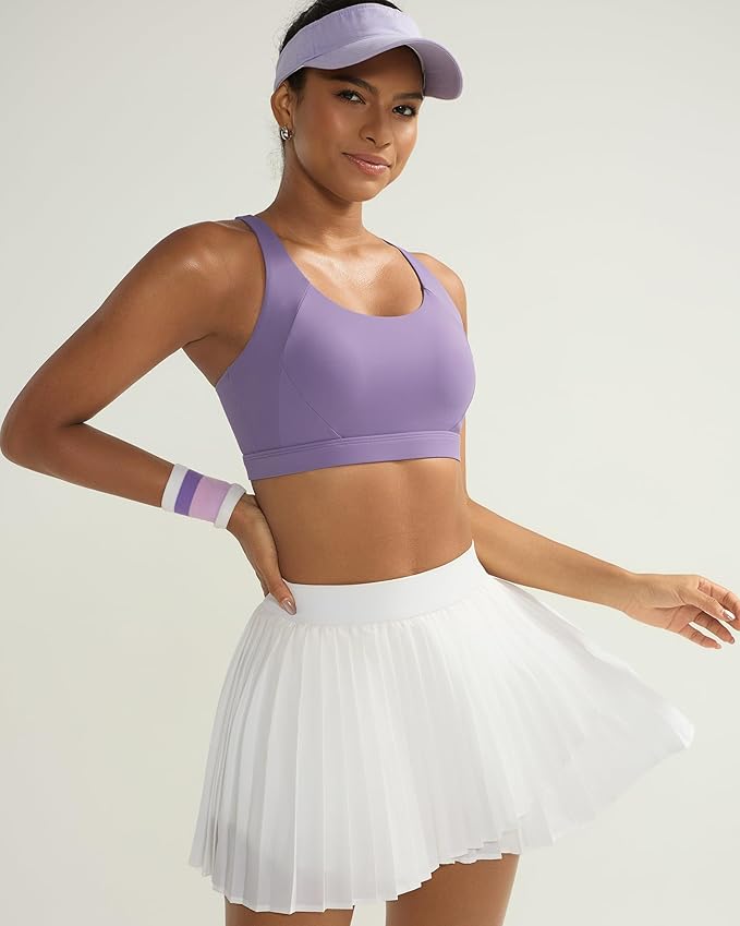 RUNNING GIRL Sports Bra for Women High Support, Molded Cup High Impact Sports Bras for Women with Sewn in Pads