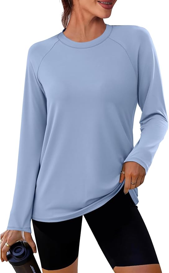 WIHOLL Workout Tops for Women Long Sleeve Sun Shirt UPF 50+ UV Protection Running Hiking Clothes Quick Dry Athletic Tops