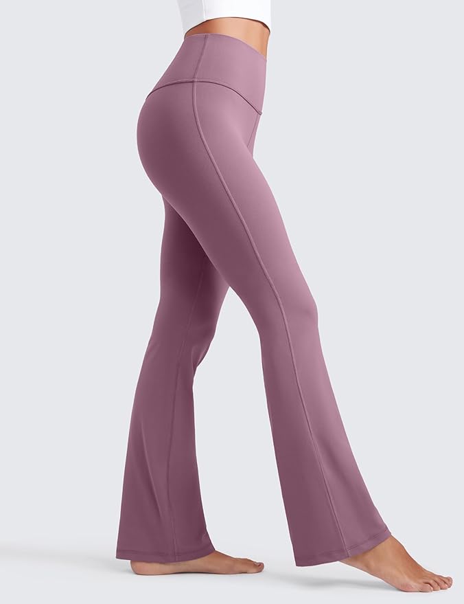 CRZ YOGA Butterluxe Flare Leggings 29"/30.5"/32"/33.5" - High Waist Bootcut Wide Leg Lounge Womens Yoga Pants with Pocket