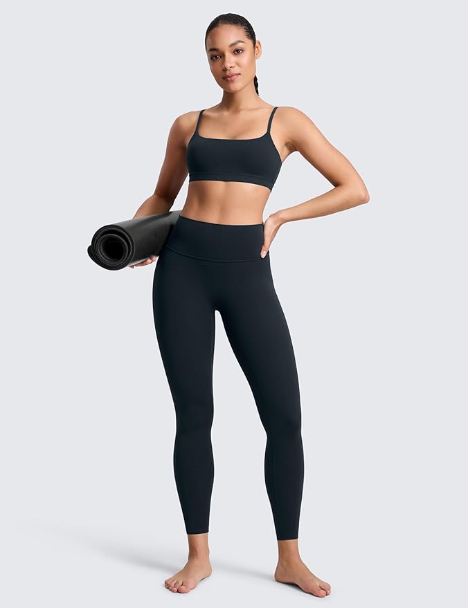 CRZ YOGA SculptAir No Front Seam Yoga Leggings 25" - High Waisted Womens Pants Workout Pilates Athletic V Back Buttery Soft
