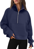 AUTOMET Womens Sweatshirts Half Zip Cropped Pullover Fleece Quarter Zipper Hoodies 2026 Fall Fashion Outfits Clothes