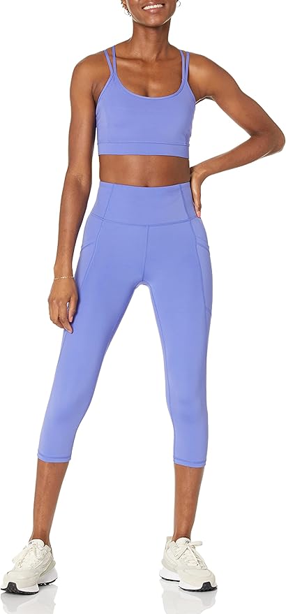 Amazon Essentials Women's High Waisted Active Sculpt Workout Athleisure Capri Leggings with Pockets
