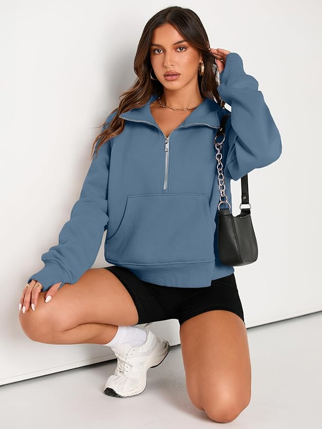 AUTOMET Womens Sweatshirts Half Zip Cropped Pullover Fleece Quarter Zipper Hoodies 2026 Fall Fashion Outfits Clothes