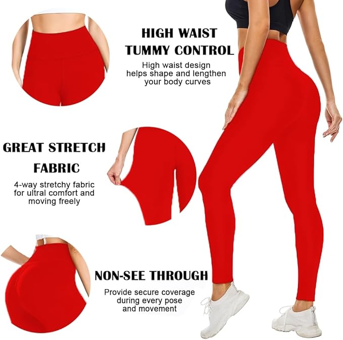 FULLSOFT Buttery Soft Leggings for Women - High Waisted Tummy Control No See Through Workout Yoga Cycling Tights Pants