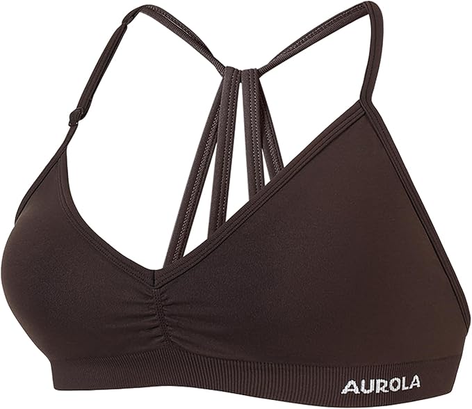 AUROLA Mercury Workout Sports Bras Women Athletic Removable Padded Backless Strapy Minimal Crop Top