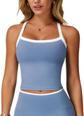 QBGJTD Womens Longline Sports Bras Cross Back Active Gym Yoga Padded Workout Crop Tank Top with Built in Bra
