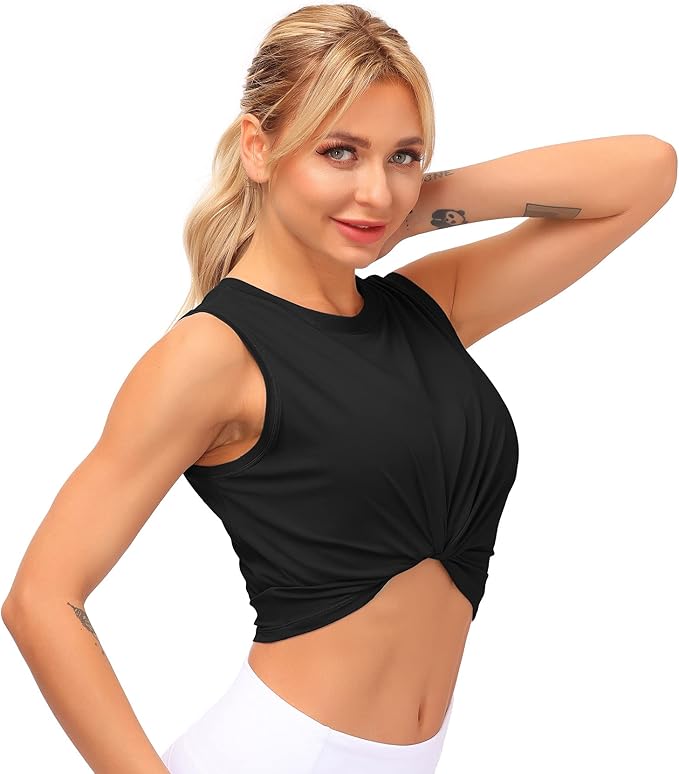 Dragon Fit Womens Ice Silk Workout Tank Tops Sleeveless Cropped Yoga Shirt for Running Gym Summer