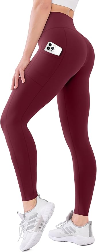High Waisted Leggings with Pockets for Women Buttery Soft Full Length Capri Workout Yoga Pants