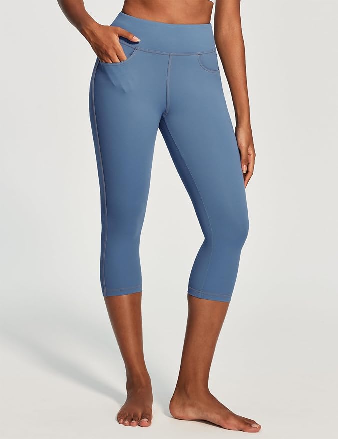 IUGA High Waisted Yoga Pants for Women with Pockets Capri Leggings for Women Workout Leggings for Women Yoga Capris