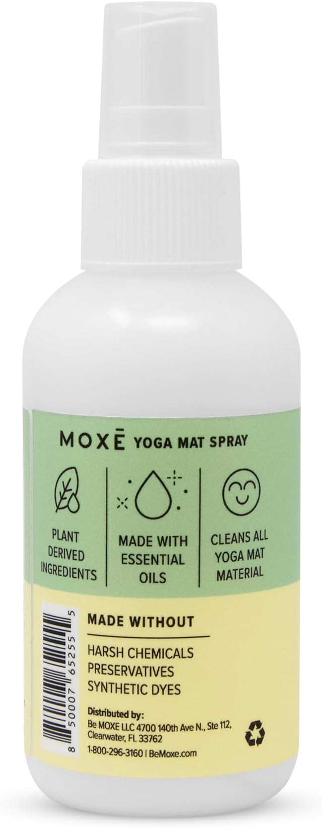 MOXE Yoga Mat Cleaner, Green America Certified, Rosemary and Lemon Essential Oils, Safe for All Mats and Exercise Equipment, 4 Oz (1 Pack)