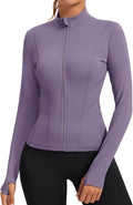 Rapbin Women's Slim Fit Workout Jackets Full Zip Long Sleeve Running Athletic Tops Yoga Shirts with Thumb Holes