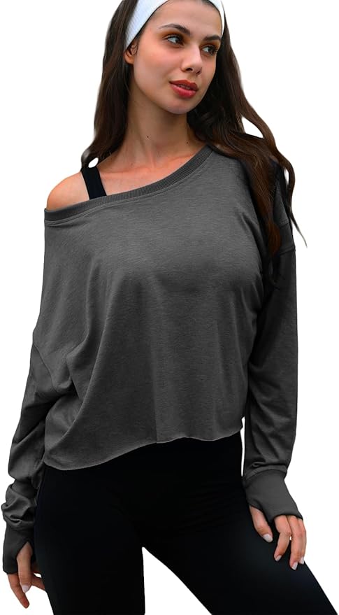 UNIANKIYA Open Back Workout Tops for Women Long Sleeve Cropped Athletic Clothes Gym Running Yoga Low Impact Sports T Shirts