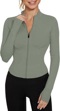 LUYAA Women's Workout Jacket Lightweight Zip Up Yoga Jacket Cropped Athletic Slim Fit Tops