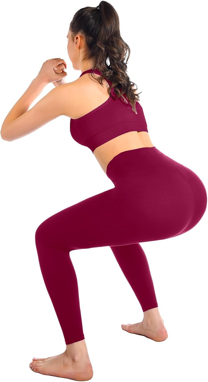 Leafigure High Waisted Leggings for Women- Soft No See-Through Yoga Pants for Gym Workout Running